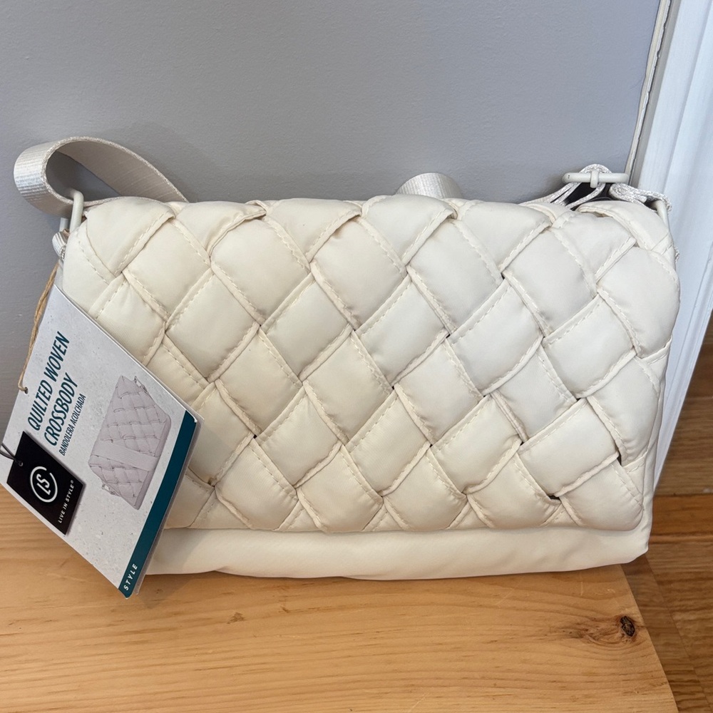 Quilted White Crossbody Bag NEW